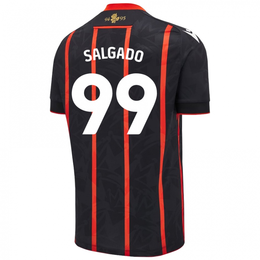 Hombre Camiseta Shanell Salgado #99 Negro Rojo 2ª Equipación 2024/25 La Camisa