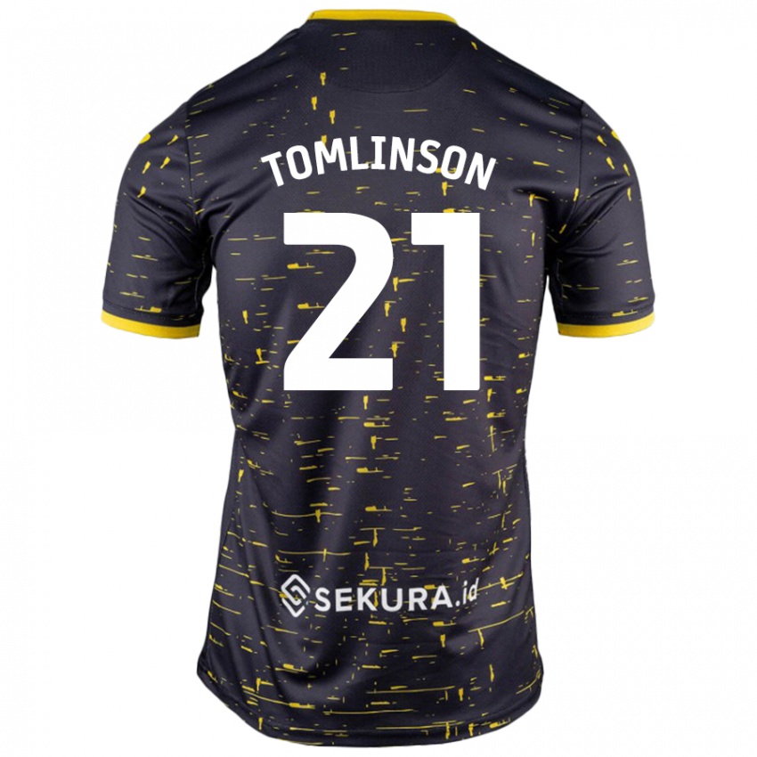 Hombre Camiseta Lauren Tomlinson #21 Negro Amarillo 2ª Equipación 2024/25 La Camisa