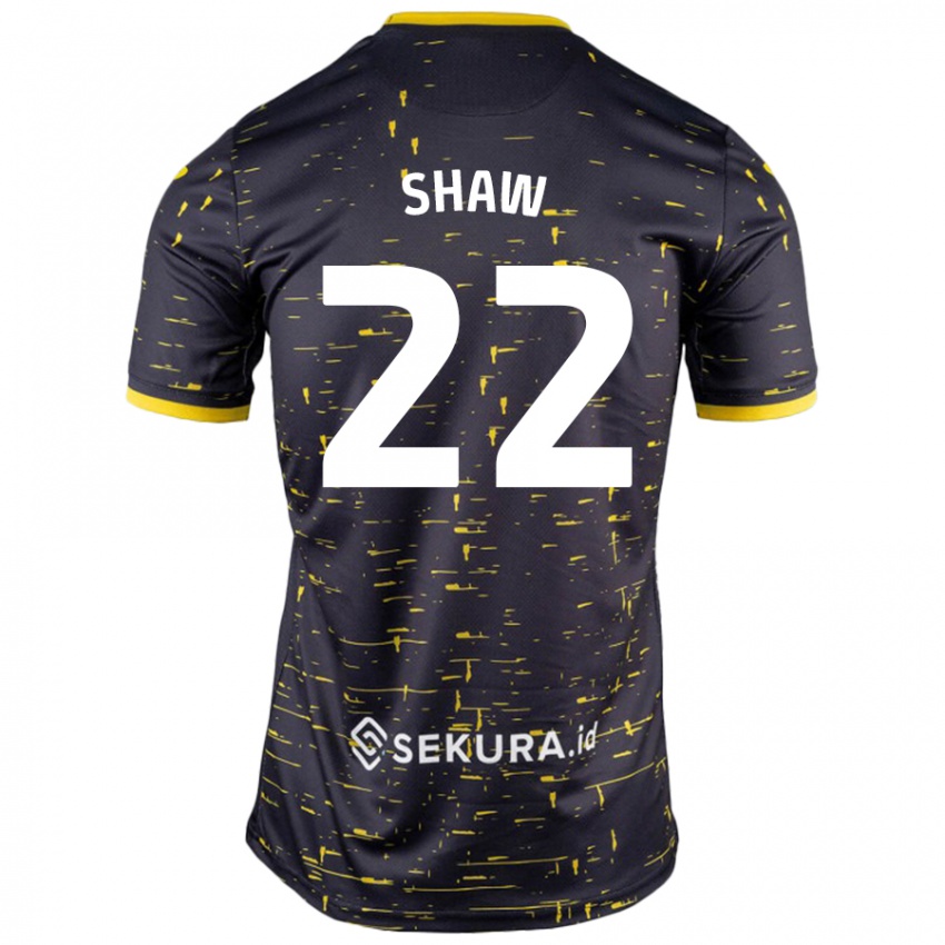 Hombre Camiseta Shannon Shaw #22 Negro Amarillo 2ª Equipación 2024/25 La Camisa