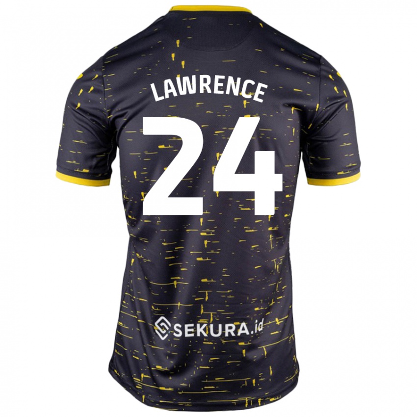 Hombre Camiseta Rachel Lawrence #24 Negro Amarillo 2ª Equipación 2024/25 La Camisa