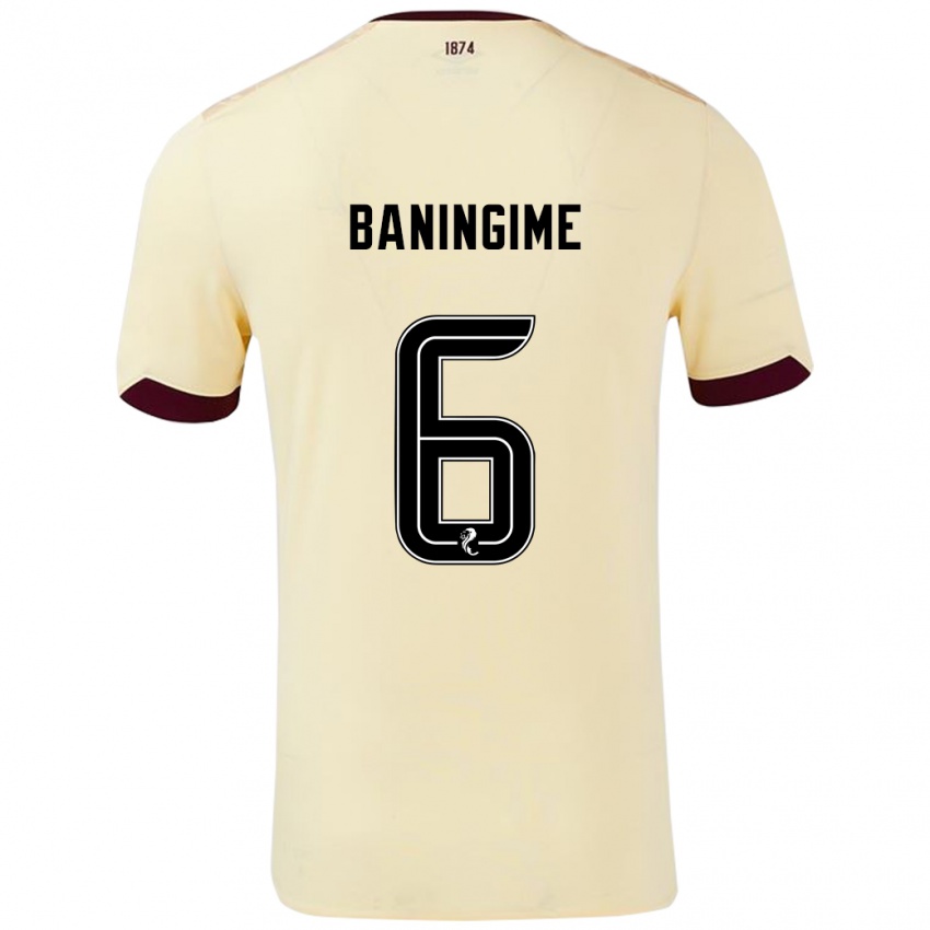 Hombre Camiseta Beni Baningime #6 Crema Burdeos 2ª Equipación 2024/25 La Camisa