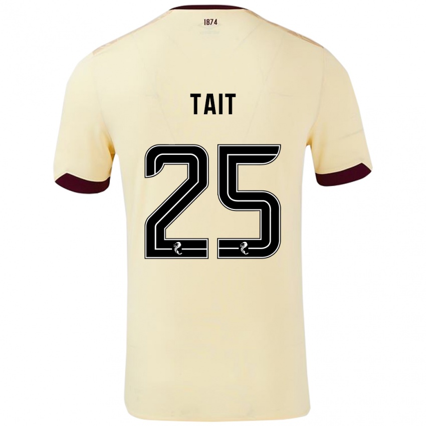 Hombre Camiseta Macaulay Tait #25 Crema Burdeos 2ª Equipación 2024/25 La Camisa