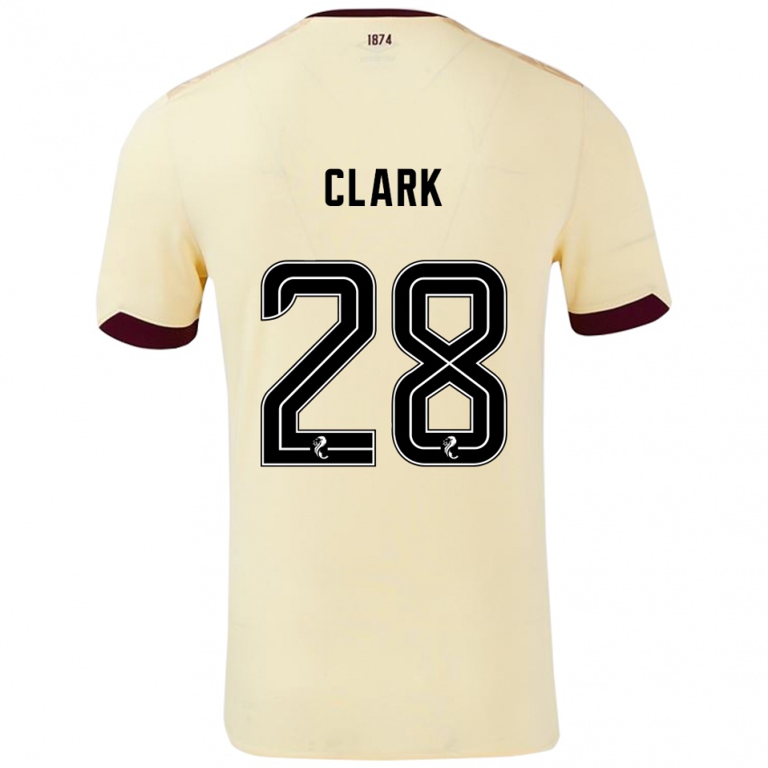 Hombre Camiseta Zander Clark #28 Crema Burdeos 2ª Equipación 2024/25 La Camisa