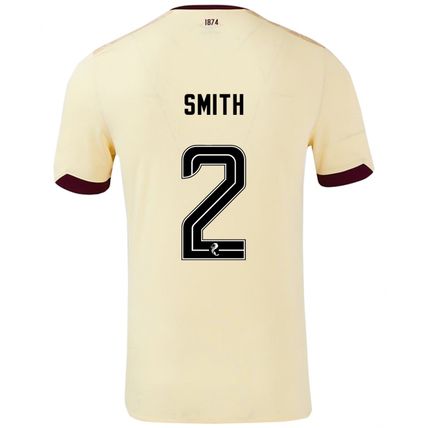 Hombre Camiseta Lucas Smith #2 Crema Burdeos 2ª Equipación 2024/25 La Camisa