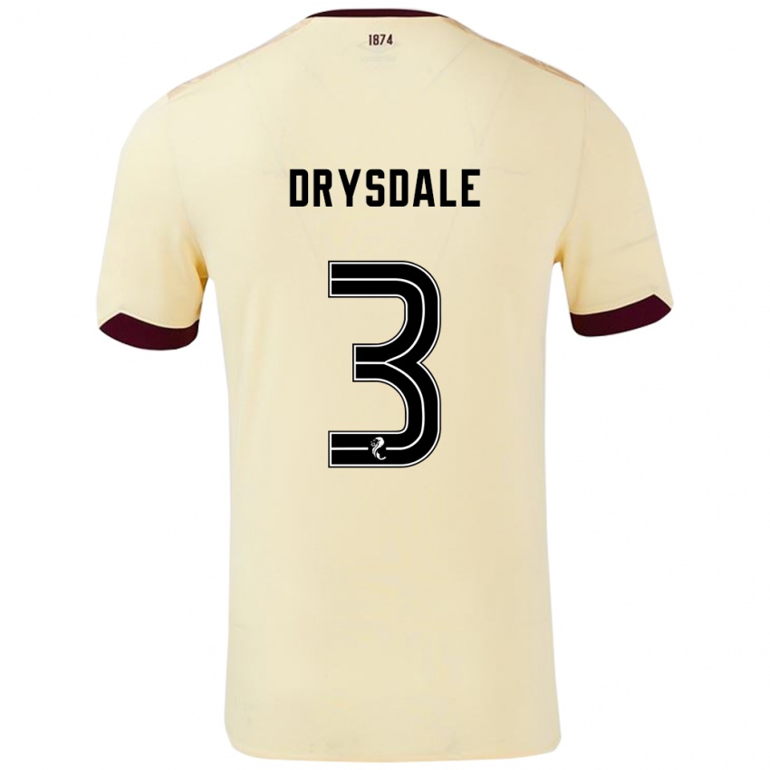 Hombre Camiseta Ethan Drysdale #3 Crema Burdeos 2ª Equipación 2024/25 La Camisa