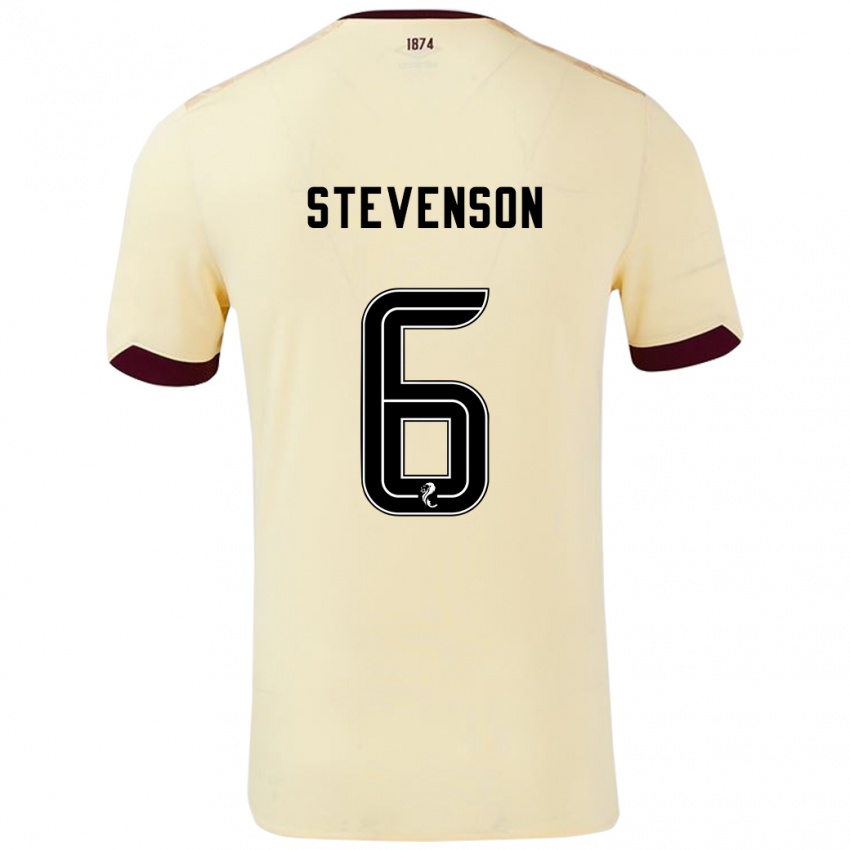 Hombre Camiseta Gus Stevenson #6 Crema Burdeos 2ª Equipación 2024/25 La Camisa