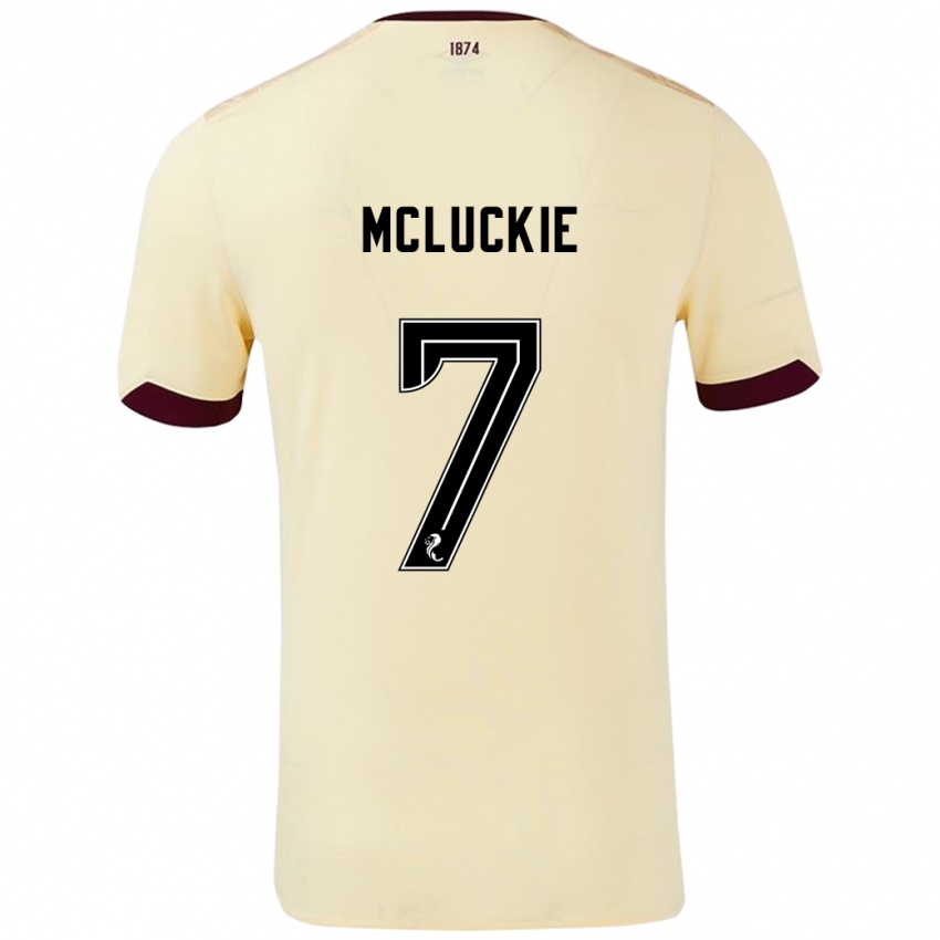 Hombre Camiseta Bobby Mcluckie #7 Crema Burdeos 2ª Equipación 2024/25 La Camisa