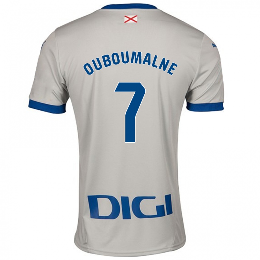 Hombre Camiseta Ibra Ouboumalne #7 Gris Claro 2ª Equipación 2024/25 La Camisa