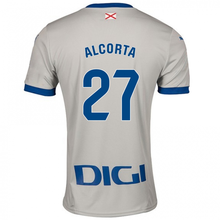 Hombre Camiseta Alaitz Alcorta #27 Gris Claro 2ª Equipación 2024/25 La Camisa