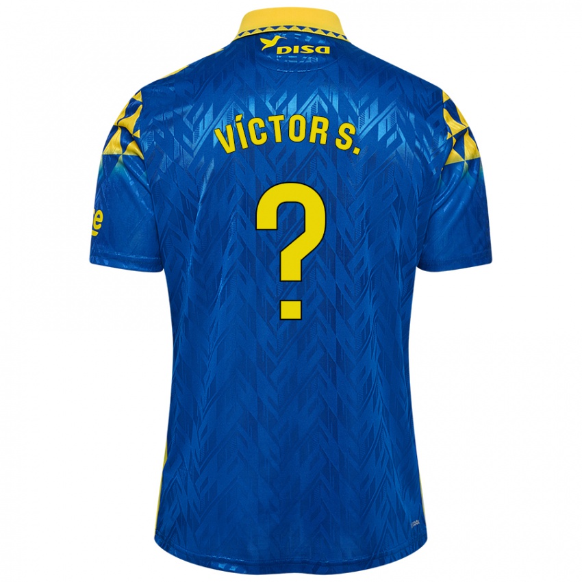 Hombre Camiseta Víctor Sánchez #0 Azul Amarillo 2ª Equipación 2024/25 La Camisa