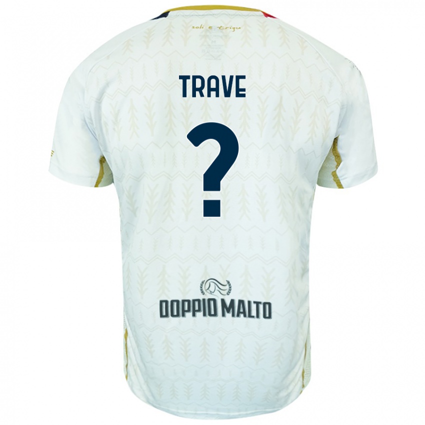 Hombre Camiseta Robert Trave #0 Blanco 2ª Equipación 2024/25 La Camisa