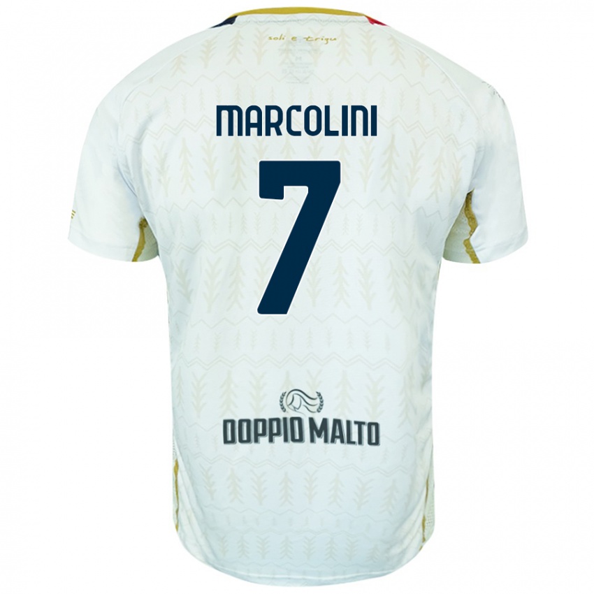 Hombre Camiseta Diego Marcolini #7 Blanco 2ª Equipación 2024/25 La Camisa