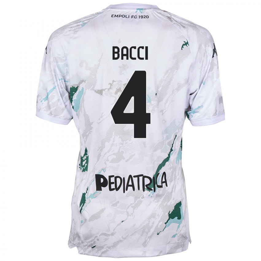 Hombre Camiseta Jacopo Bacci #4 Gris 2ª Equipación 2024/25 La Camisa