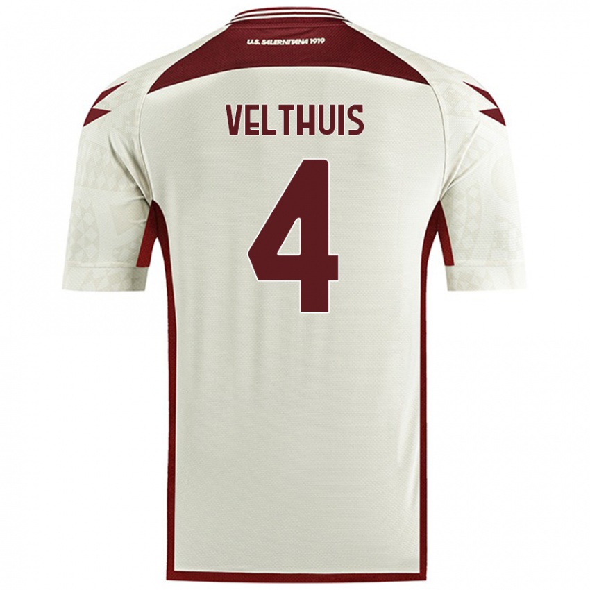 Hombre Camiseta Tijs Velthuis #4 Color Crema 2ª Equipación 2024/25 La Camisa