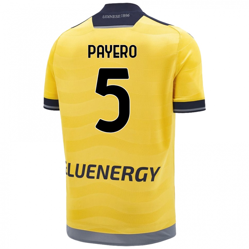 Hombre Camiseta Martín Payero #5 Dorado 2ª Equipación 2024/25 La Camisa