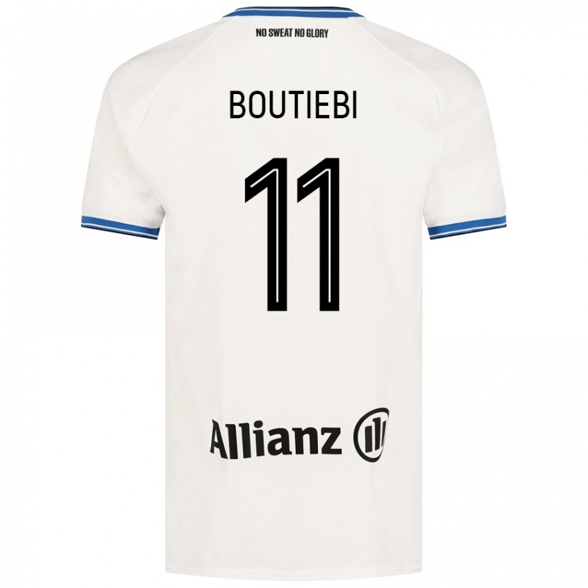 Hombre Camiseta Rania Boutiebi #11 Blanco 2ª Equipación 2024/25 La Camisa