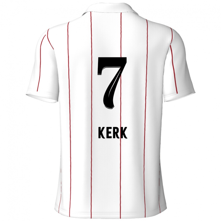 Hombre Camiseta Gyrano Kerk #7 Blanco Negro 2ª Equipación 2024/25 La Camisa