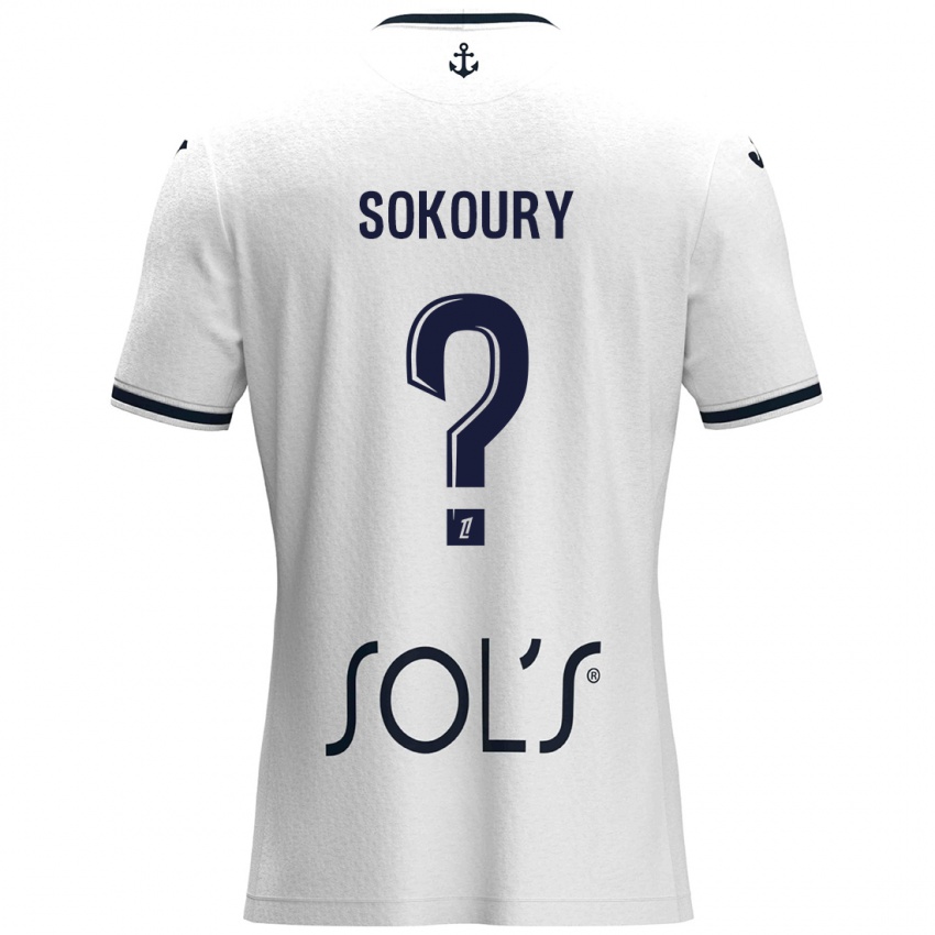 Hombre Camiseta Junior Sokoury #0 Blanco Azul Oscuro 2ª Equipación 2024/25 La Camisa