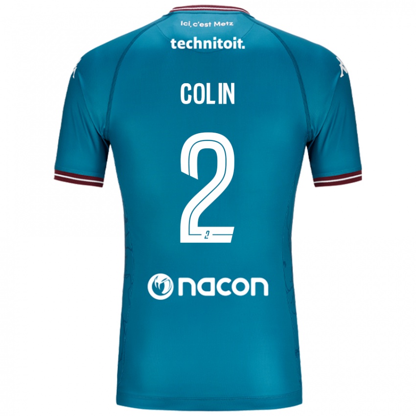 Hombre Camiseta Maxime Colin #2 Azul Petróleo 2ª Equipación 2024/25 La Camisa