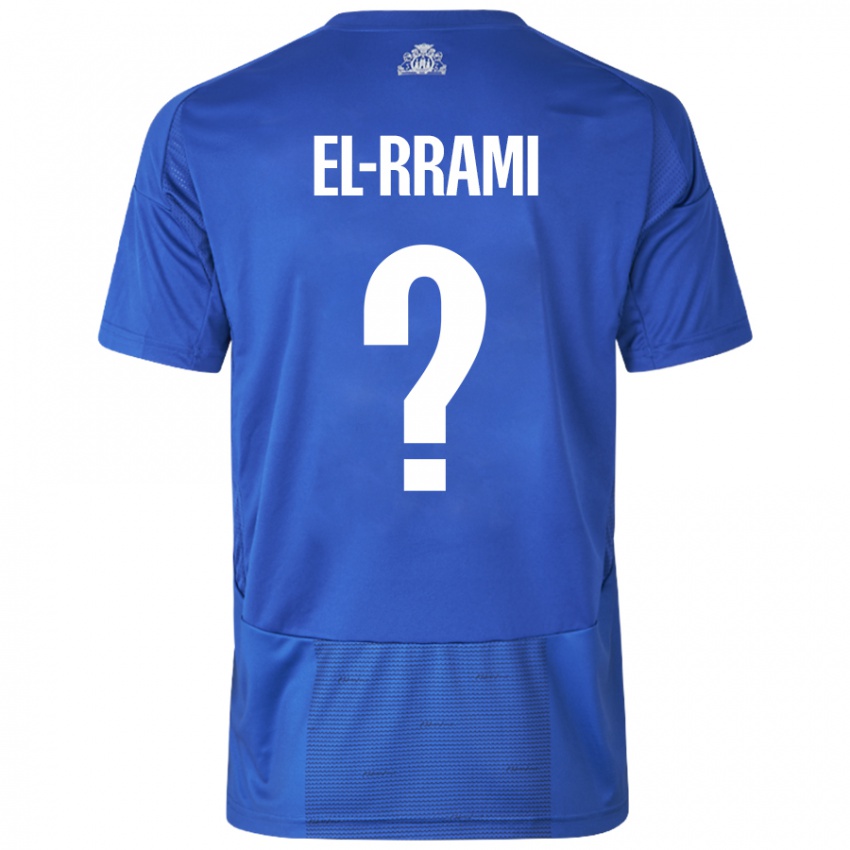 Hombre Camiseta Jamil El-Rrami #0 Blanco Azul 2ª Equipación 2024/25 La Camisa