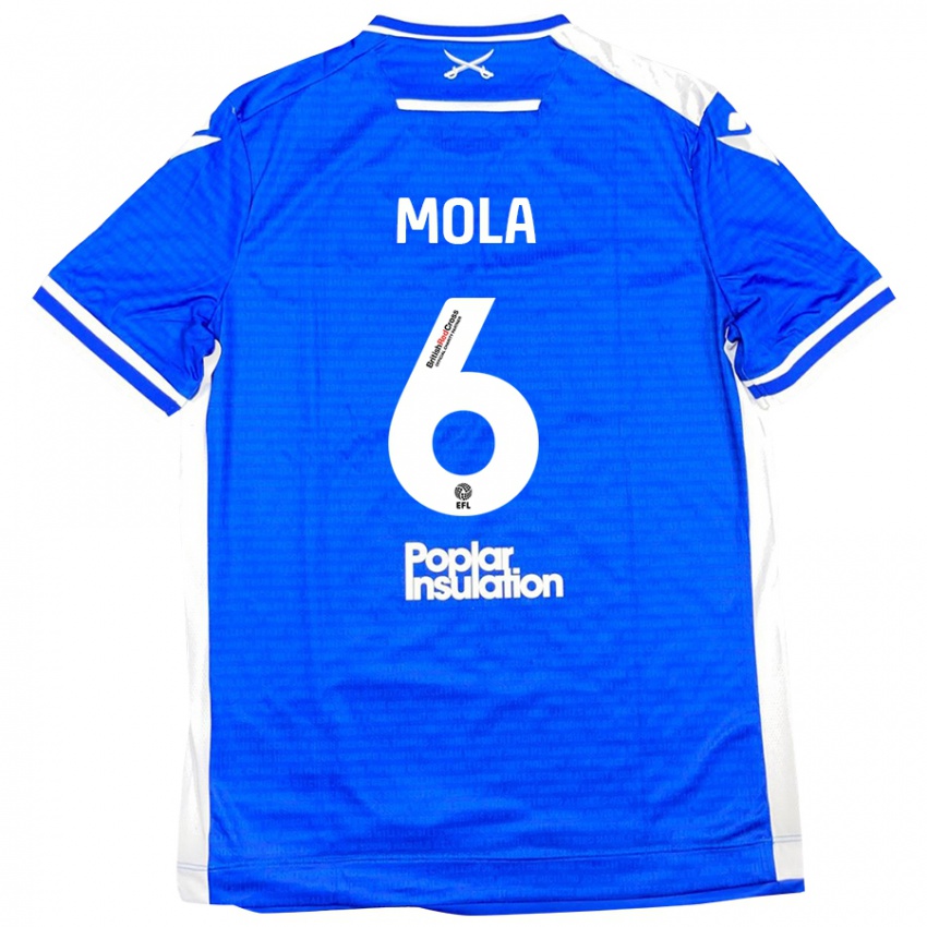 Mujer Camiseta Clinton Mola #6 Azul Blanco 1ª Equipación 2024/25 La Camisa