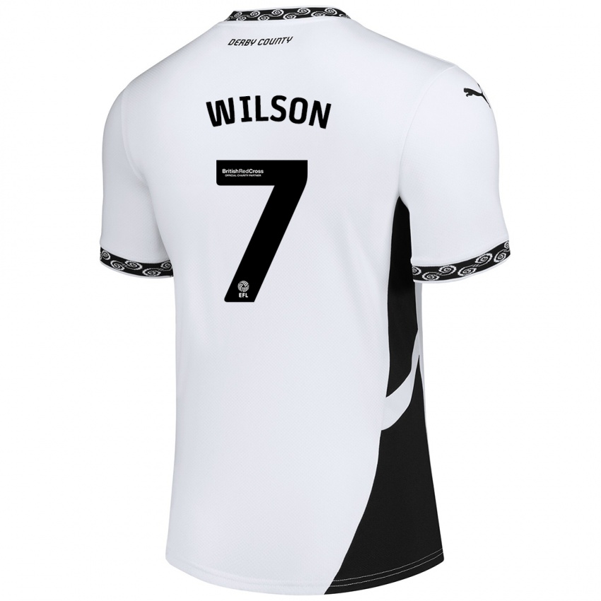 Mujer Camiseta Emelia Wilson #7 Blanco Negro 1ª Equipación 2024/25 La Camisa