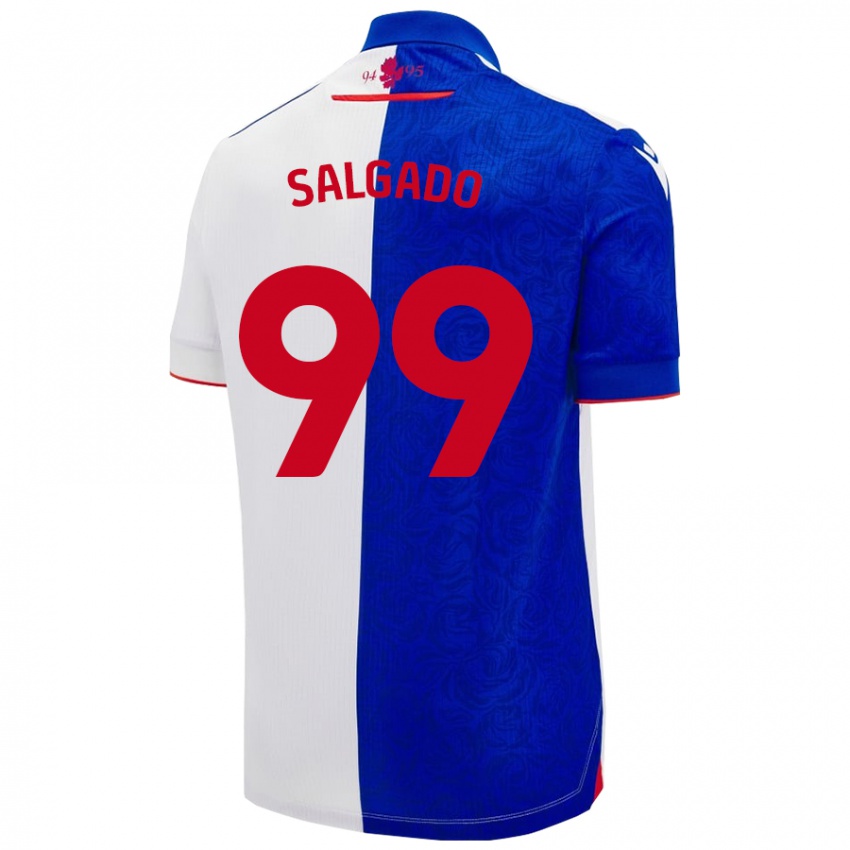 Mujer Camiseta Shanell Salgado #99 Azul Cielo Blanco 1ª Equipación 2024/25 La Camisa