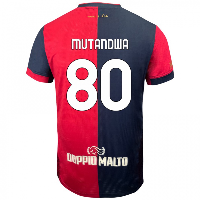 Mujer Camiseta Kingstone Mutandwa #80 Rojo Azul Más Oscuro 1ª Equipación 2024/25 La Camisa