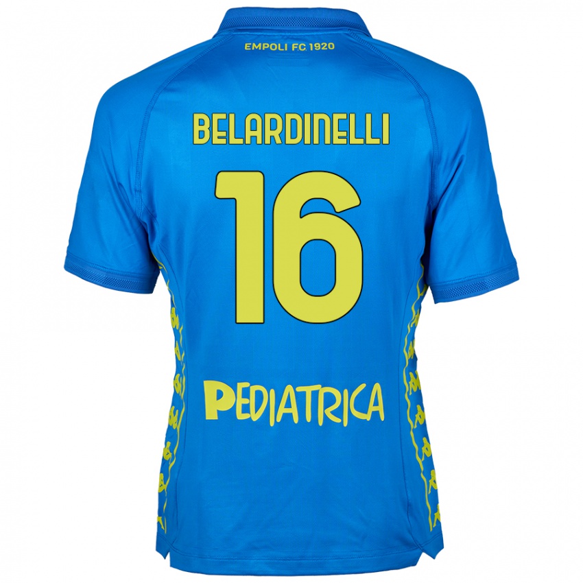 Mujer Camiseta Luca Belardinelli #16 Azul 1ª Equipación 2024/25 La Camisa