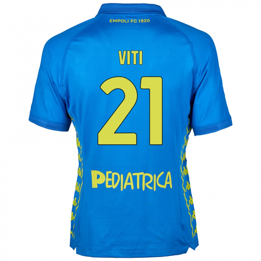 Mujer Camiseta Mattia Viti #21 Azul 1ª Equipación 2024/25 La Camisa