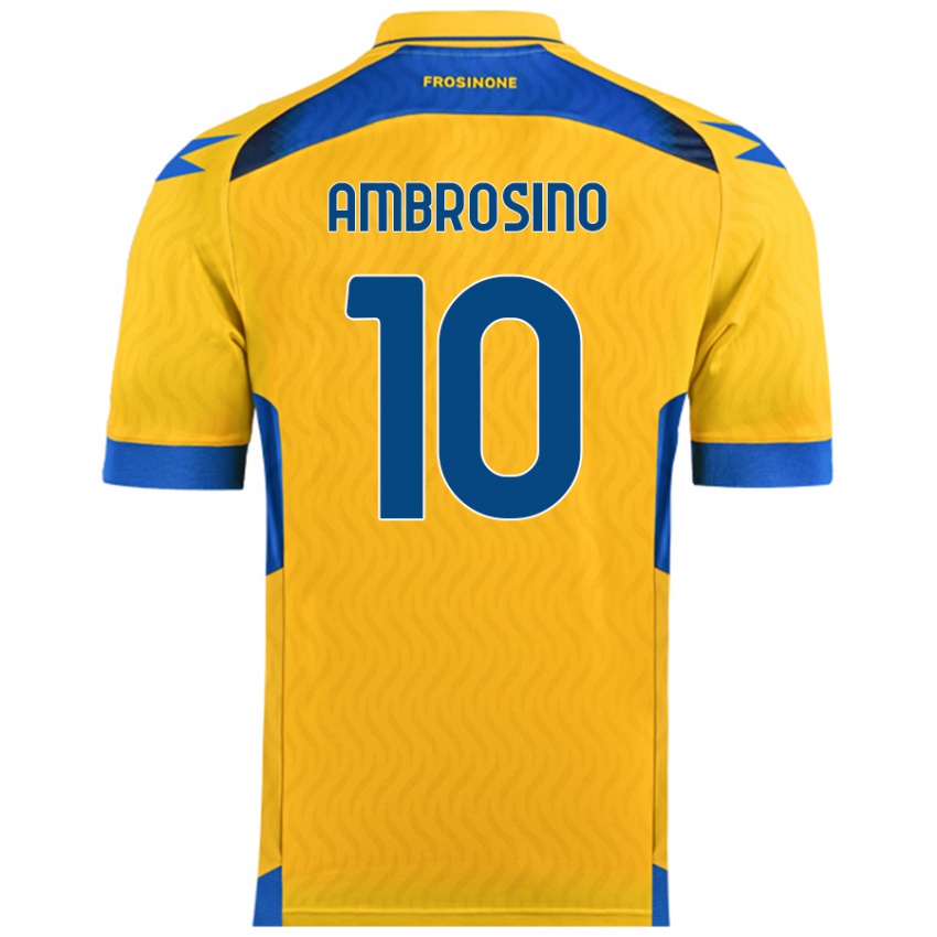 Mujer Camiseta Giuseppe Ambrosino #10 Amarillo 1ª Equipación 2024/25 La Camisa