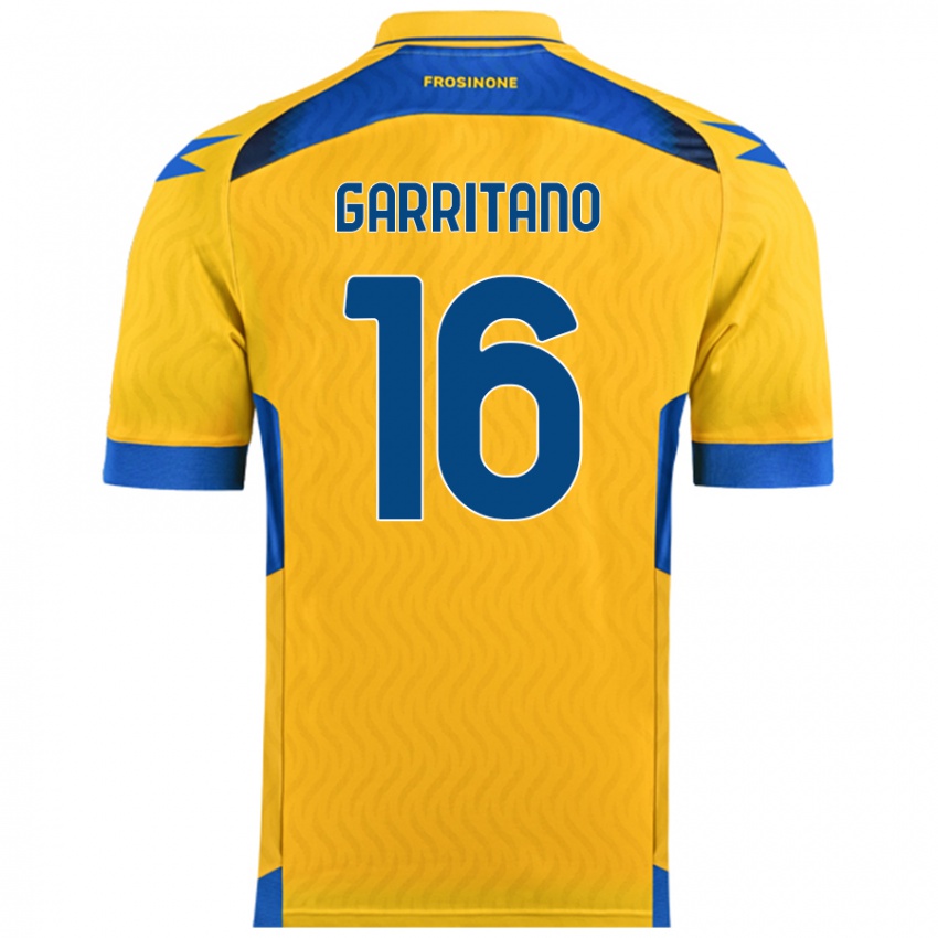 Mujer Camiseta Luca Garritano #16 Amarillo 1ª Equipación 2024/25 La Camisa