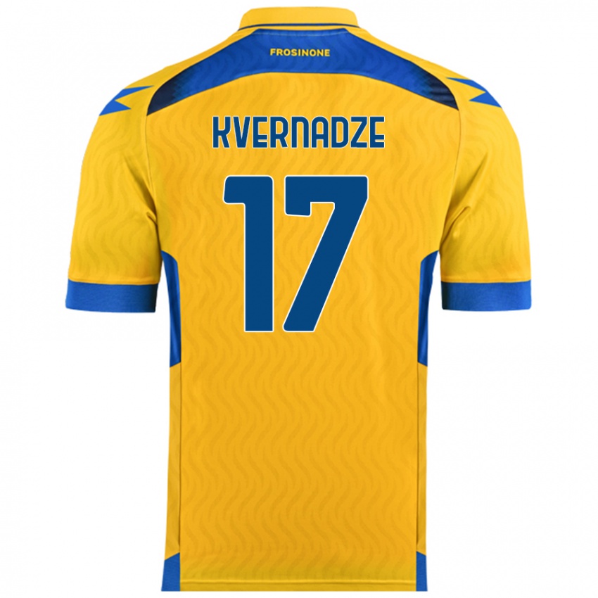 Mujer Camiseta Giorgi Kvernadze #17 Amarillo 1ª Equipación 2024/25 La Camisa