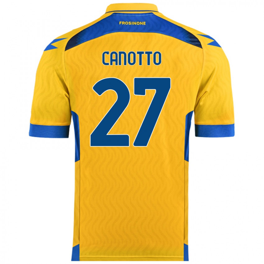 Mujer Camiseta Luigi Canotto #27 Amarillo 1ª Equipación 2024/25 La Camisa