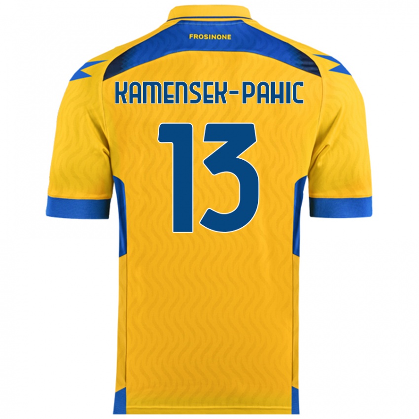 Mujer Camiseta Matjaz Kamensek-Pahic #13 Amarillo 1ª Equipación 2024/25 La Camisa