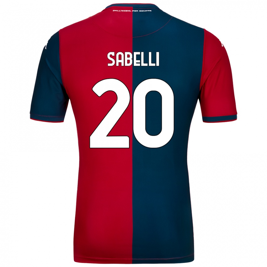 Mujer Camiseta Stefano Sabelli #20 Rojo Azul Oscuro 1ª Equipación 2024/25 La Camisa