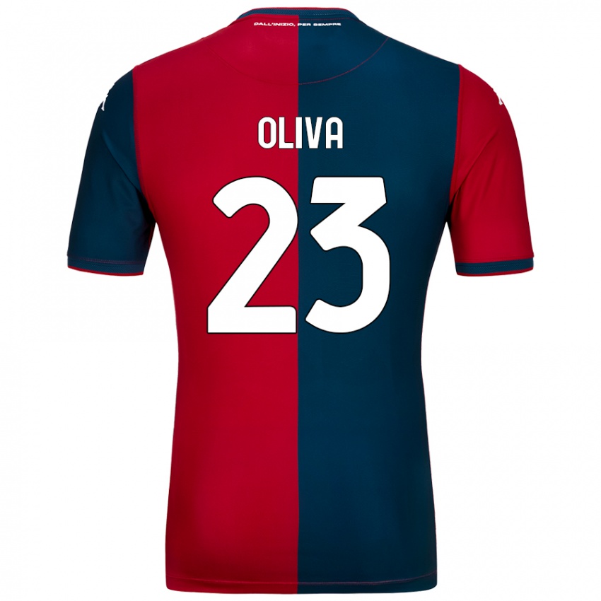 Mujer Camiseta Eleonora Oliva #23 Rojo Azul Oscuro 1ª Equipación 2024/25 La Camisa