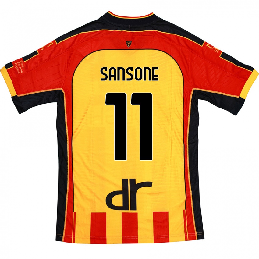 Mujer Camiseta Nicola Sansone #11 Amarillo Rojo 1ª Equipación 2024/25 La Camisa