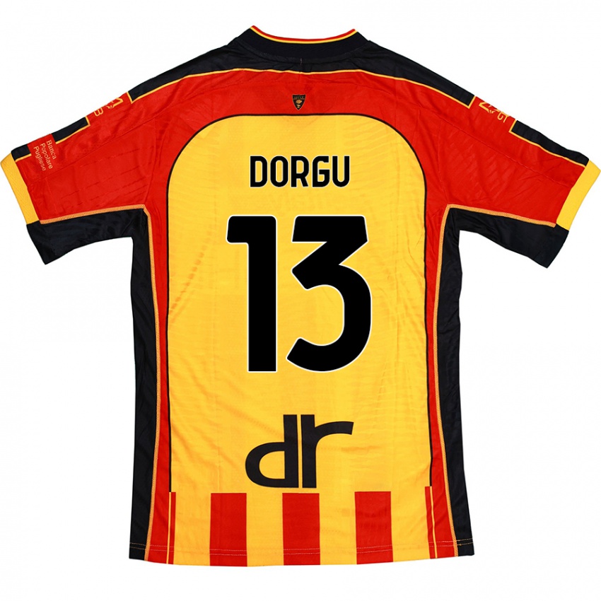 Mujer Camiseta Patrick Dorgu #13 Amarillo Rojo 1ª Equipación 2024/25 La Camisa