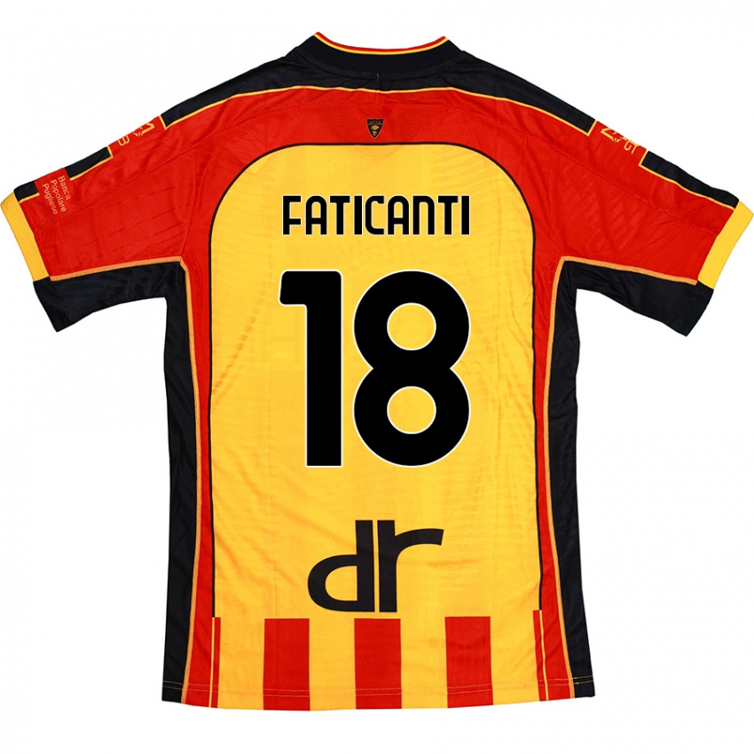 Mujer Camiseta Giacomo Faticanti #18 Amarillo Rojo 1ª Equipación 2024/25 La Camisa