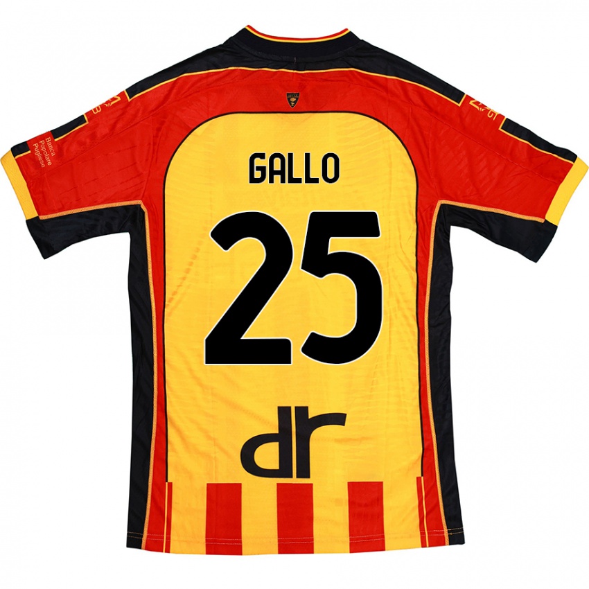 Mujer Camiseta Antonino Gallo #25 Amarillo Rojo 1ª Equipación 2024/25 La Camisa