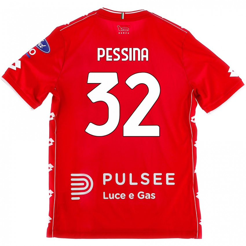 Mujer Camiseta Matteo Pessina #32 Rojo Blanco 1ª Equipación 2024/25 La Camisa