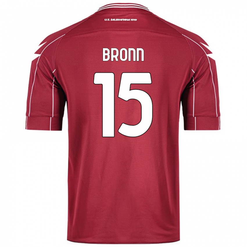 Mujer Camiseta Dylan Bronn #15 Borgoña 1ª Equipación 2024/25 La Camisa