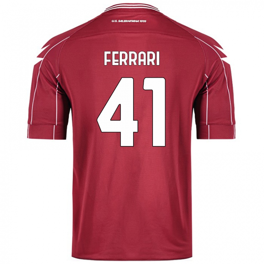 Mujer Camiseta Tommaso Ferrari #41 Borgoña 1ª Equipación 2024/25 La Camisa