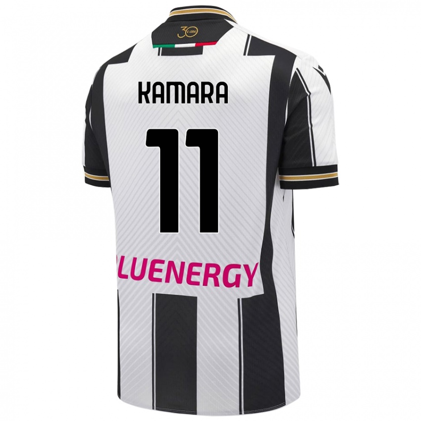 Mujer Camiseta Hassane Kamara #11 Blanco Negro 1ª Equipación 2024/25 La Camisa