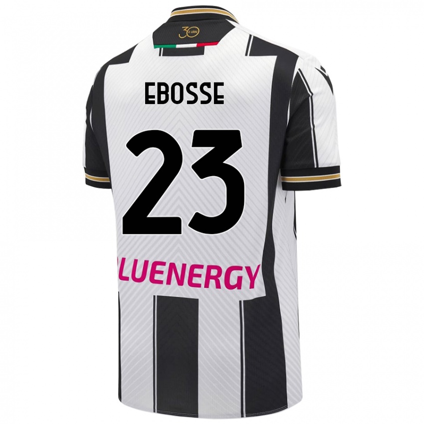 Mujer Camiseta Enzo Ebosse #23 Blanco Negro 1ª Equipación 2024/25 La Camisa