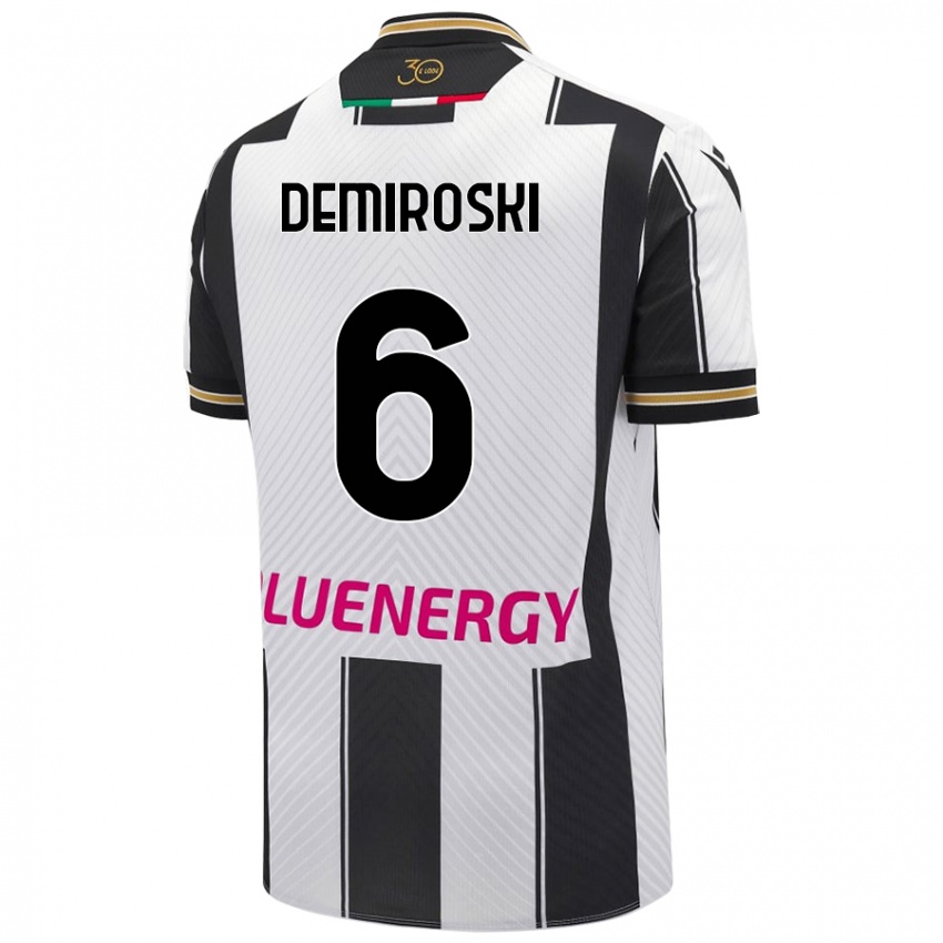 Mujer Camiseta Shenol Demiroski #6 Blanco Negro 1ª Equipación 2024/25 La Camisa