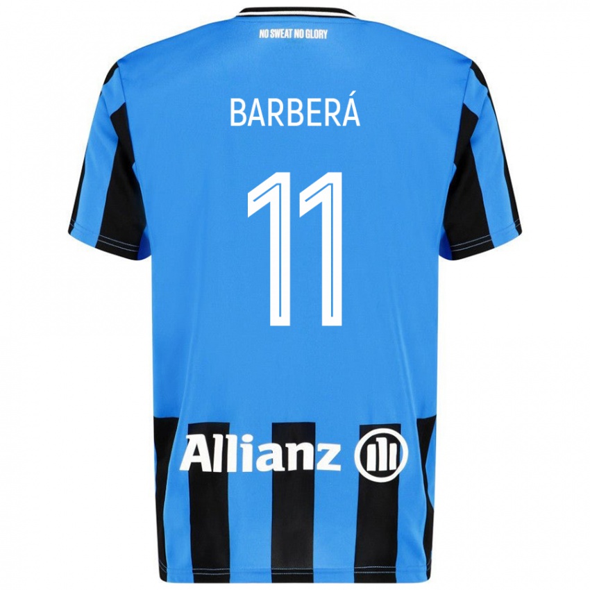 Mujer Camiseta Víctor Barberá #11 Azul Cielo Negro 1ª Equipación 2024/25 La Camisa