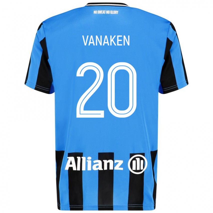 Mujer Camiseta Hans Vanaken #20 Azul Cielo Negro 1ª Equipación 2024/25 La Camisa