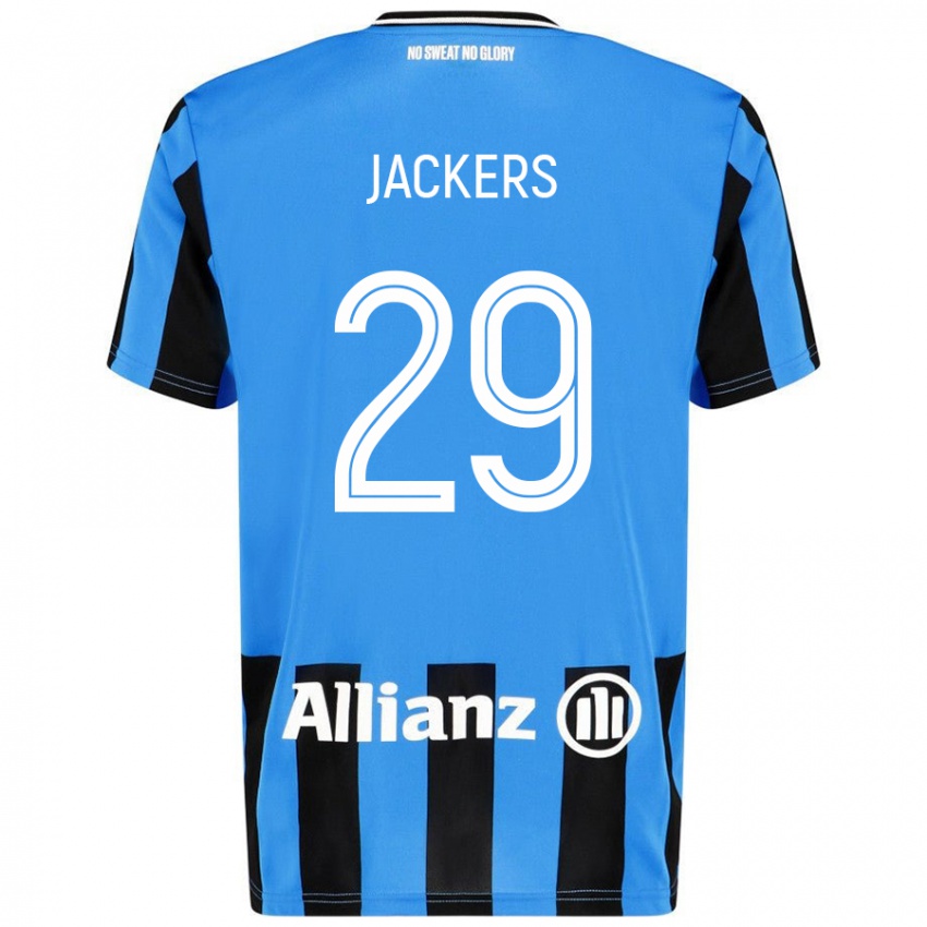 Mujer Camiseta Nordin Jackers #29 Azul Cielo Negro 1ª Equipación 2024/25 La Camisa